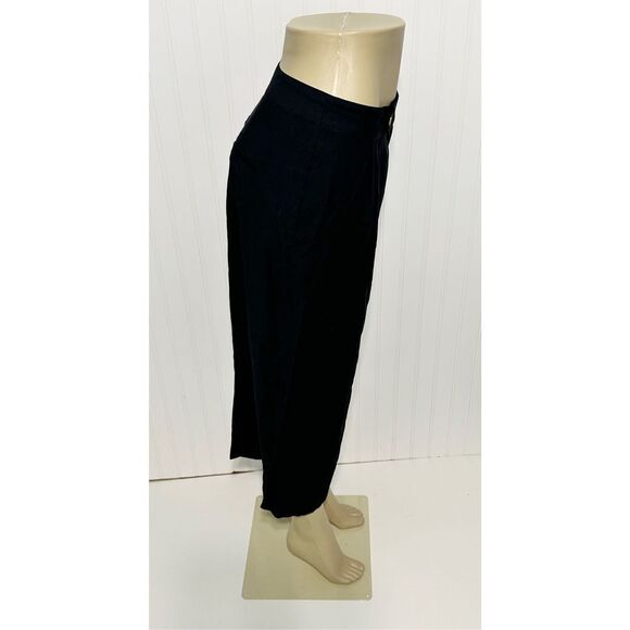 Who What Wear Wide Leg Crop Flowy Pants High Rise Casual Black Women’s Size 4 - Picture 6 of 13